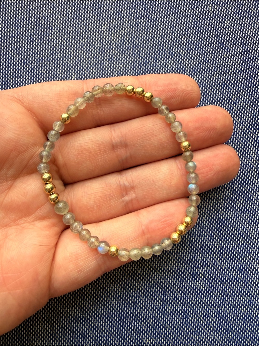 enewton Worthy Pattern 14KT Gold-Filled and Labradorite Beaded Stretch Bracelet - Picture 2 of 2